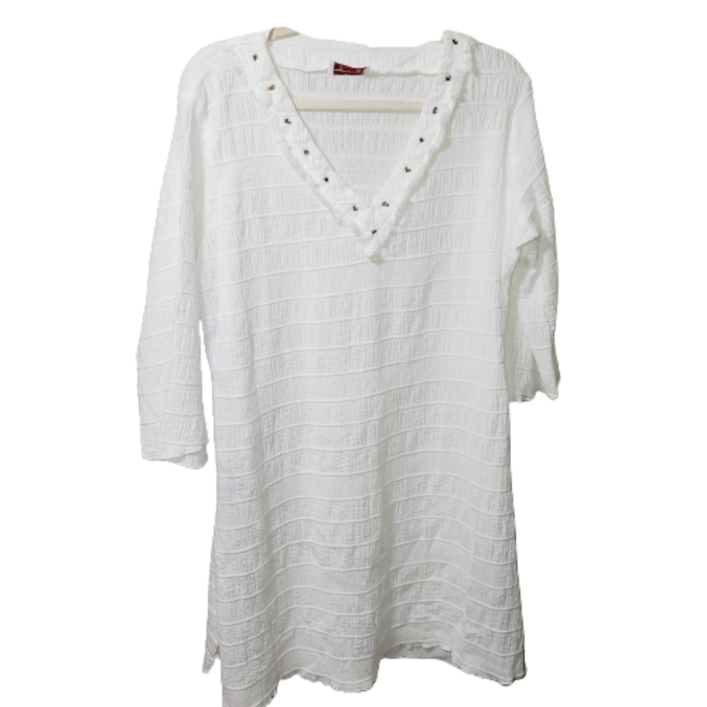 EXXE XXL white coverup with little beads size XXL
